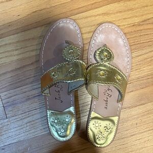 Jack Rogers Metallic Gold Slide Sandals